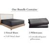 imageCalifornia Design Den 3Piece Bundle  Fitted Sheet with 2 Pillowcases Soft 100 Cotton Sateen Deep Pockets Full Size Grey