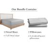 imageCalifornia Design Den 3Piece Bundle  Fitted Sheet with 2 Pillowcases Soft 100 Cotton Sateen Deep Pockets Full Size Light Grey