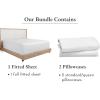 imageCalifornia Design Den 3Piece Bundle  Fitted Sheet with 2 Pillowcases Soft 100 Cotton Sateen Deep Pockets Full Size White