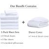 imageCalifornia Design Den 7Piece Twin XL Size Dorm Bedding Bundle  2 Sheet Sets ampamp 1 Duvet Cover  400 Thread Count  100 Cotton Sateen  White