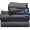 image5 Piece Twin Size Sheet Set with 3 Pillowcases  Soft 100 Cotton Sateen Grey
