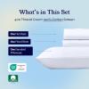imageCalifornia Design Den Twin XL Sheets Set  Soft 400 Thread Count Sateen Natural 100 Cotton Sheets Deep Pockets with All Around Elastic for a Snug Fit Cool ampamp Durable Bedding Set  White