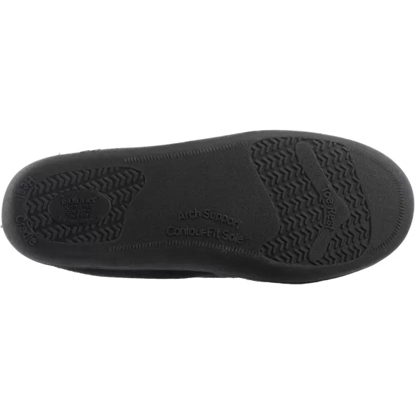 imageIsotoner Mens Microsuede Moccasin Slippers  Mens Indoor and Outdoor Sole Slippers Features Memory Foam for a Customer Fit and Arch Support for AllDay Comfort Machine WashableBlack