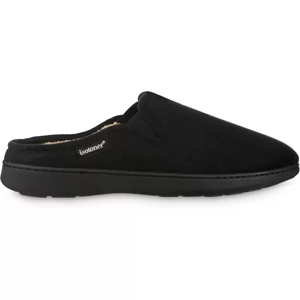 imageisotoner Mens Advanced Gel Infused Memory Foam Microsuede Vincent Hoodback Eco Comfort Recycled Slippers ClogBlack