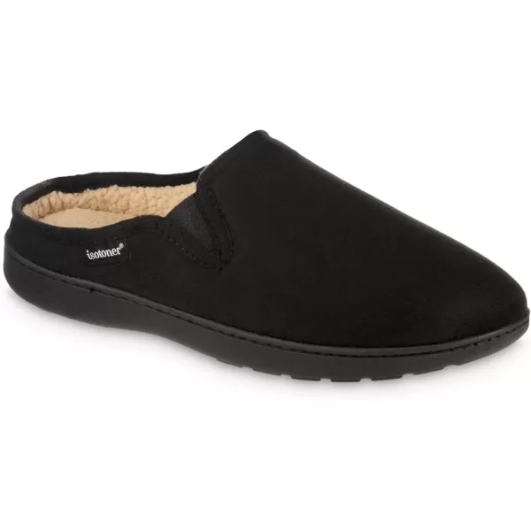 imageisotoner Mens Advanced Gel Infused Memory Foam Microsuede Vincent Hoodback Eco Comfort Recycled Slippers ClogBlack