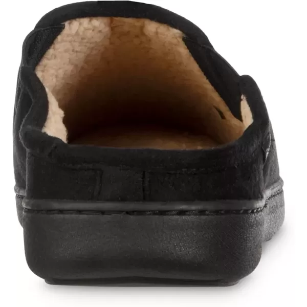 imageisotoner Mens Advanced Gel Infused Memory Foam Microsuede Vincent Hoodback Eco Comfort Recycled Slippers ClogBlack