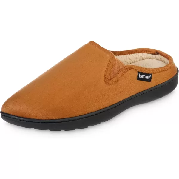 imageisotoner Mens Advanced Gel Infused Memory Foam Microsuede Vincent Hoodback Eco Comfort Recycled Slippers ClogCognac
