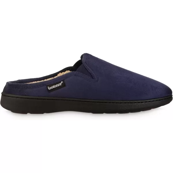 imageisotoner Mens Advanced Gel Infused Memory Foam Microsuede Vincent Hoodback Eco Comfort Recycled Slippers ClogNavy Blue