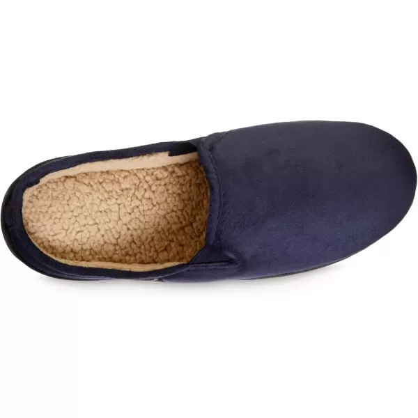 imageisotoner Mens Advanced Gel Infused Memory Foam Microsuede Vincent Hoodback Eco Comfort Recycled Slippers ClogNavy Blue