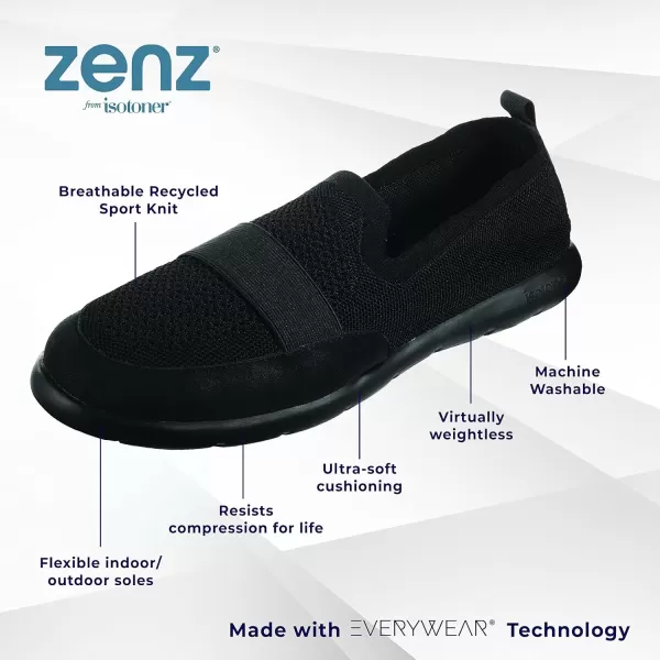 imageisotoner Mens Heathered SportKnit IndoorOutdoor SlippersBlack