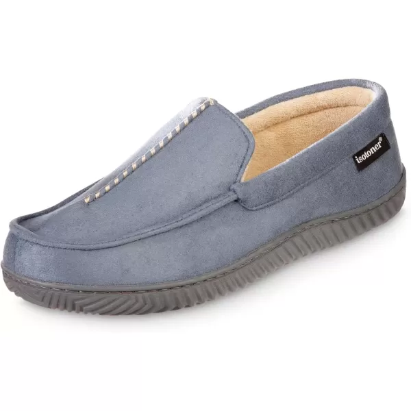 imageisotoner Mens Liam Microsuede Moccasin Slipper with Memory Foam Microterry Lining Versatile SoleVintage Blue