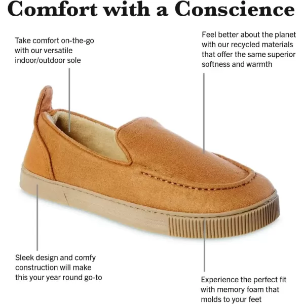 imageisotoner Mens Microsuede and Canvas Closed Back Slipper IndoorOutdoor Memory Foam Machine WashBlack