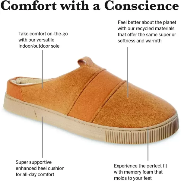 imageisotoner Mens Microsuede and Canvas Hoodback Slipper IndoorOutdoor Memory Foam Machine WashableBuckskin
