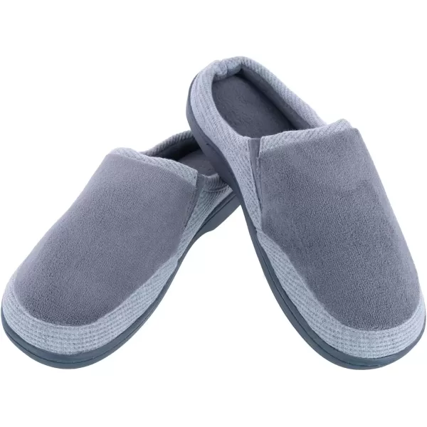 imageisotoner Mens Microterry and Waffle Travis Slipon Hoodback SlipperAsh