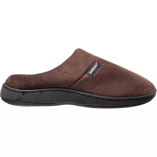 imageisotoner Mens Open Back Slipper with Memory Foam and IndoorOutdoor SoleFuax Microsuede Dark Chocolate