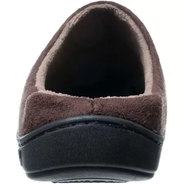 imageisotoner Mens Open Back Slipper with Memory Foam and IndoorOutdoor SoleFuax Microsuede Dark Chocolate