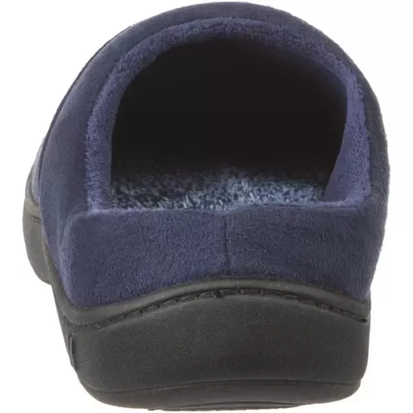 imageisotoner Mens Open Back Slipper with Memory Foam and IndoorOutdoor SoleFuax Microsuede Navy Blue