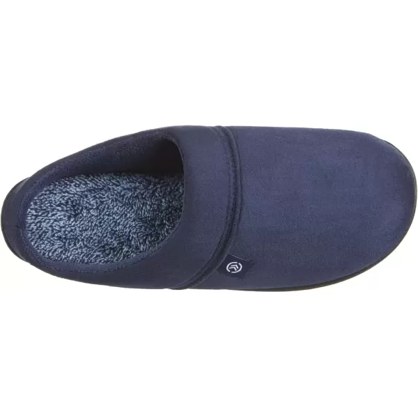 imageisotoner Mens Open Back Slipper with Memory Foam and IndoorOutdoor SoleFuax Microsuede Navy Blue