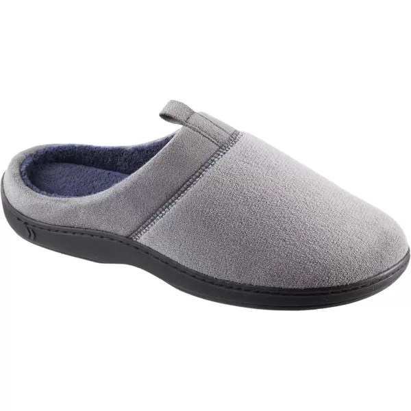imageisotoner Mens Open Back Slipper with Memory Foam and IndoorOutdoor SoleMicroterry Ash