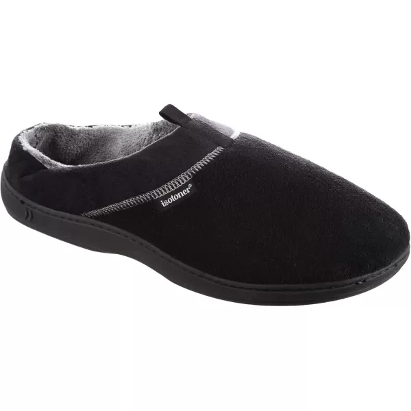 imageisotoner Mens Open Back Slipper with Memory Foam and IndoorOutdoor SoleMicroterry Black