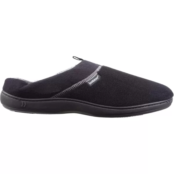 imageisotoner Mens Open Back Slipper with Memory Foam and IndoorOutdoor SoleMicroterry Black