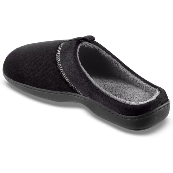 imageisotoner Mens Open Back Slipper with Memory Foam and IndoorOutdoor SoleMicroterry Black