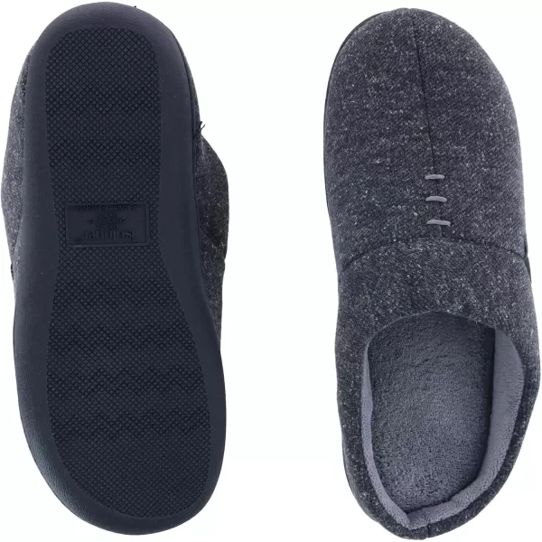 imageisotoner Mens Preston Heather Knit Slipon Hoodback SlipperDark Charcoal Heather