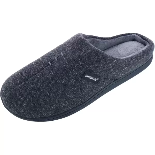 imageisotoner Mens Preston Heather Knit Slipon Hoodback SlipperDark Charcoal Heather
