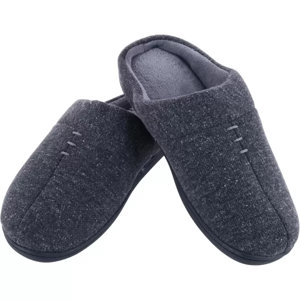 imageisotoner Mens Preston Heather Knit Slipon Hoodback SlipperDark Charcoal Heather