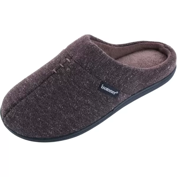 imageisotoner Mens Preston Heather Knit Slipon Hoodback SlipperDark Chocolate