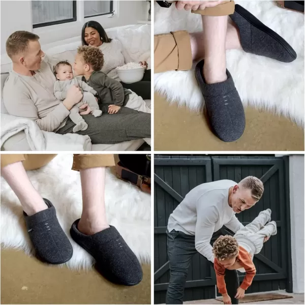 imageisotoner Mens Preston Heather Knit Slipon Hoodback SlipperNavy Blue