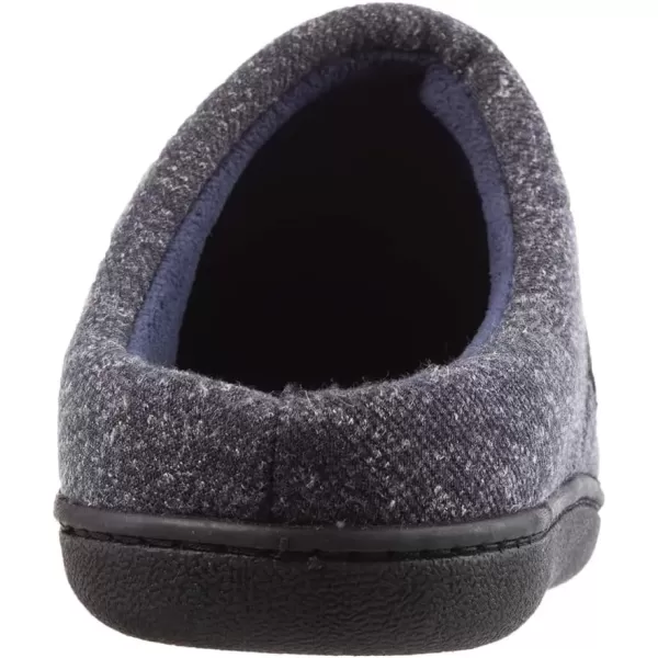 imageisotoner Mens Preston Heather Knit Slipon Hoodback SlipperNavy Blue