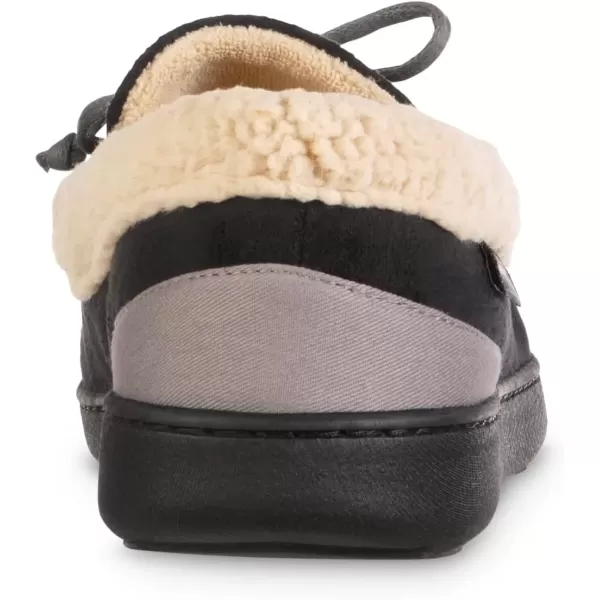 imageisotoner Mens Recycled Advanced Memory Foam Microsuede Vincent Eco Comfort Moccasin SlippersBlack