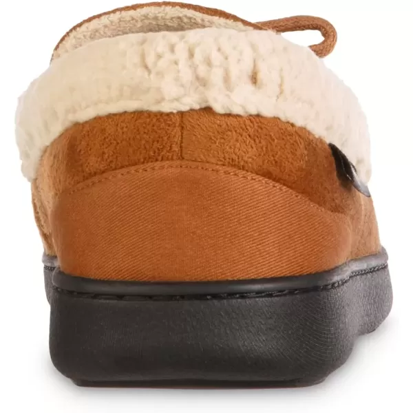 imageisotoner Mens Recycled Advanced Memory Foam Microsuede Vincent Eco Comfort Moccasin SlippersCognac