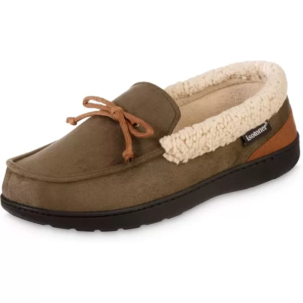 imageisotoner Mens Recycled Advanced Memory Foam Microsuede Vincent Eco Comfort Moccasin SlippersLoden