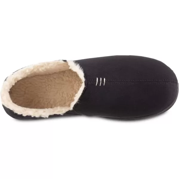 imageisotoner Mens Recycled Microsuede Nigel Eco Slippers with Advanced Memory Foam and Berber LiningBlack