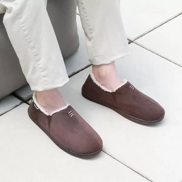 imageisotoner Mens Recycled Microsuede Nigel Eco Slippers with Advanced Memory Foam and Berber LiningBlack