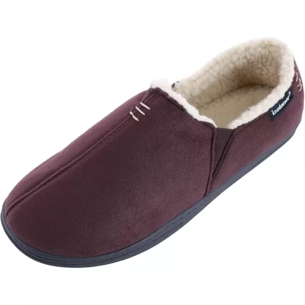 imageisotoner Mens Recycled Microsuede Nigel Eco Slippers with Advanced Memory Foam and Berber LiningDark Chocolate