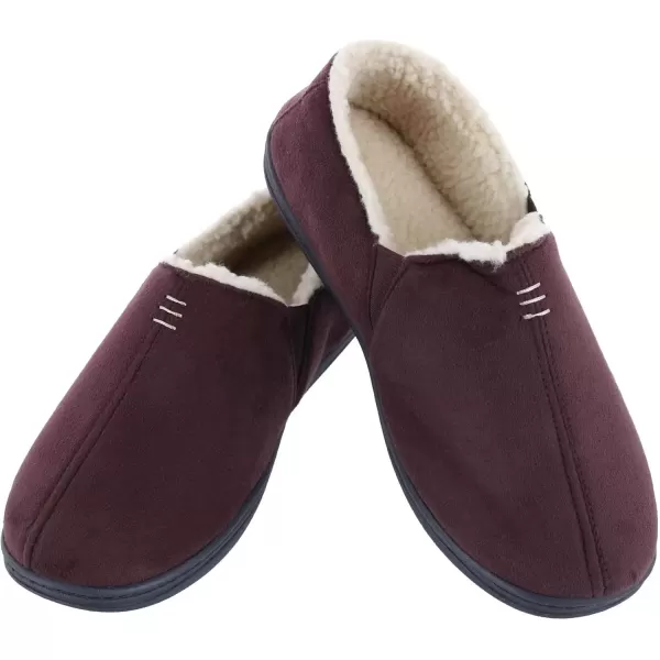 imageisotoner Mens Recycled Microsuede Nigel Eco Slippers with Advanced Memory Foam and Berber LiningDark Chocolate