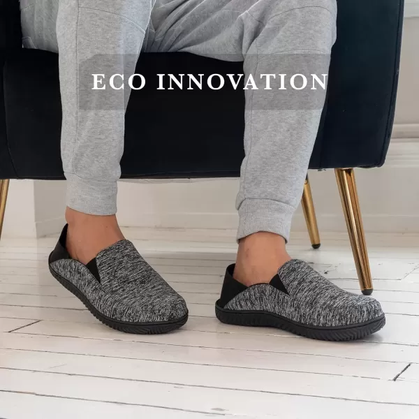imageisotoner Mens Sport Knit Closed Back Slipper IndoorOutdoor Sole Memory Foam Machine WashableAsh