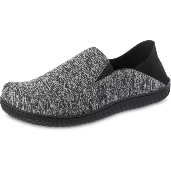 imageisotoner Mens Sport Knit Closed Back Slipper IndoorOutdoor Sole Memory Foam Machine WashableBlack