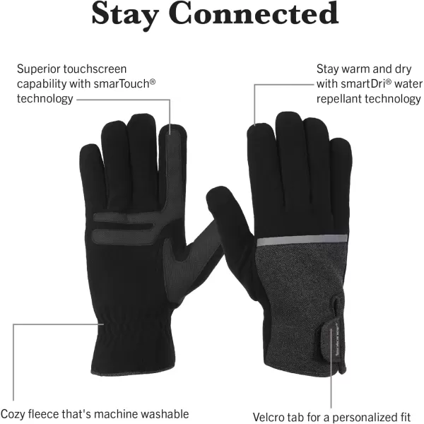 imageisotoner Mens Tech Stretch Glove with Velcro ClosureHeather Grey