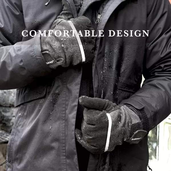 imageisotoner Mens Tech Stretch Glove with Velcro ClosureHeather Grey