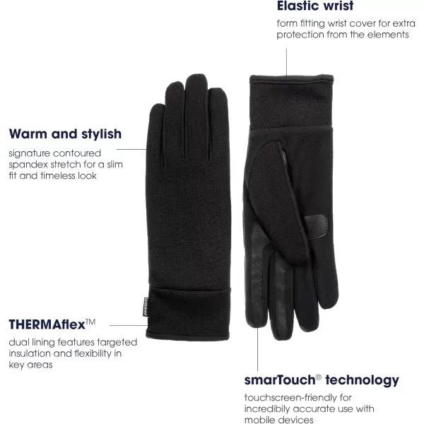 imageisotoner Mens Tech Stretch Touchscreen Texting Double Lined Cold Weather Gloves with Water Repellent TechnologyBlack