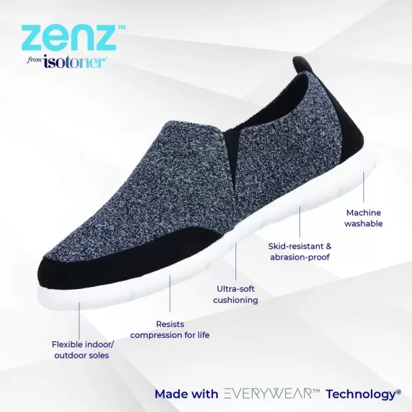 imageisotoner Mens Zenz Active SlipOn UltraSoft Casual Shoes with Flexible Support ampamp Breathable MeshBlack