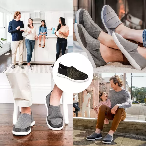 imageisotoner Mens Zenz Active SlipOn UltraSoft Casual Shoes with Flexible Support ampamp Breathable MeshCamouflageLoden