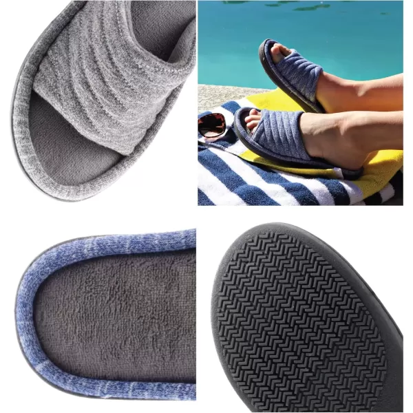 imageisotoner Womens Andrea Open Toe Slide Slipper with Moisture Wicking for IndoorOutdoor Comfort and Arch SupportSapphire
