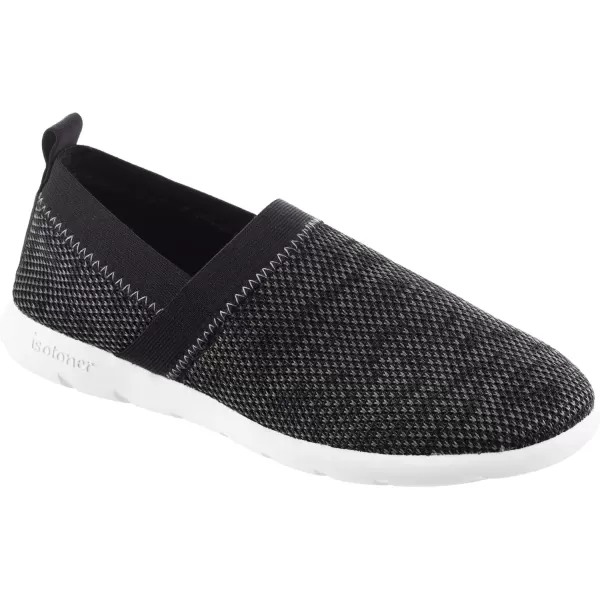 imageisotoner Womens Lightweight and Breathable Elastic Knit Slipon Shoe SlipperBlack