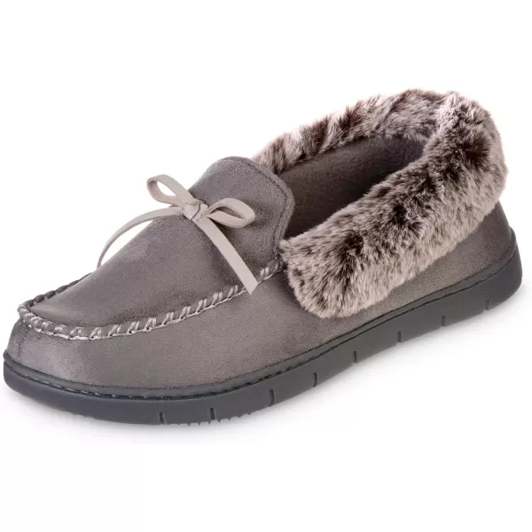 imageisotoner Womens Microsuede Moccasin Slippers NonSlip IndoorOutdoor Memory Foam Machine WashableAsh