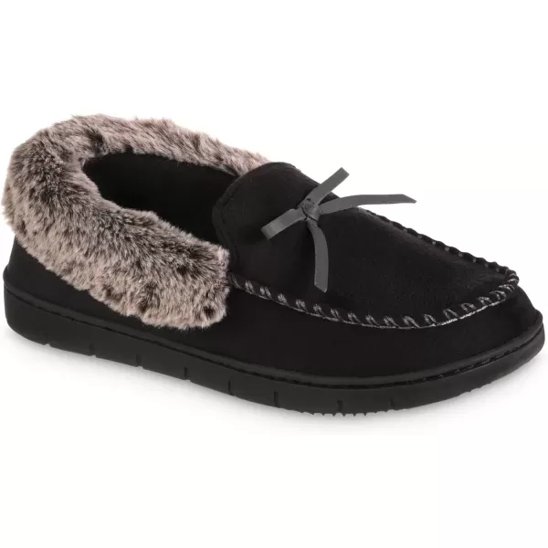 imageisotoner Womens Microsuede Moccasin Slippers NonSlip IndoorOutdoor Memory Foam Machine WashableBlack